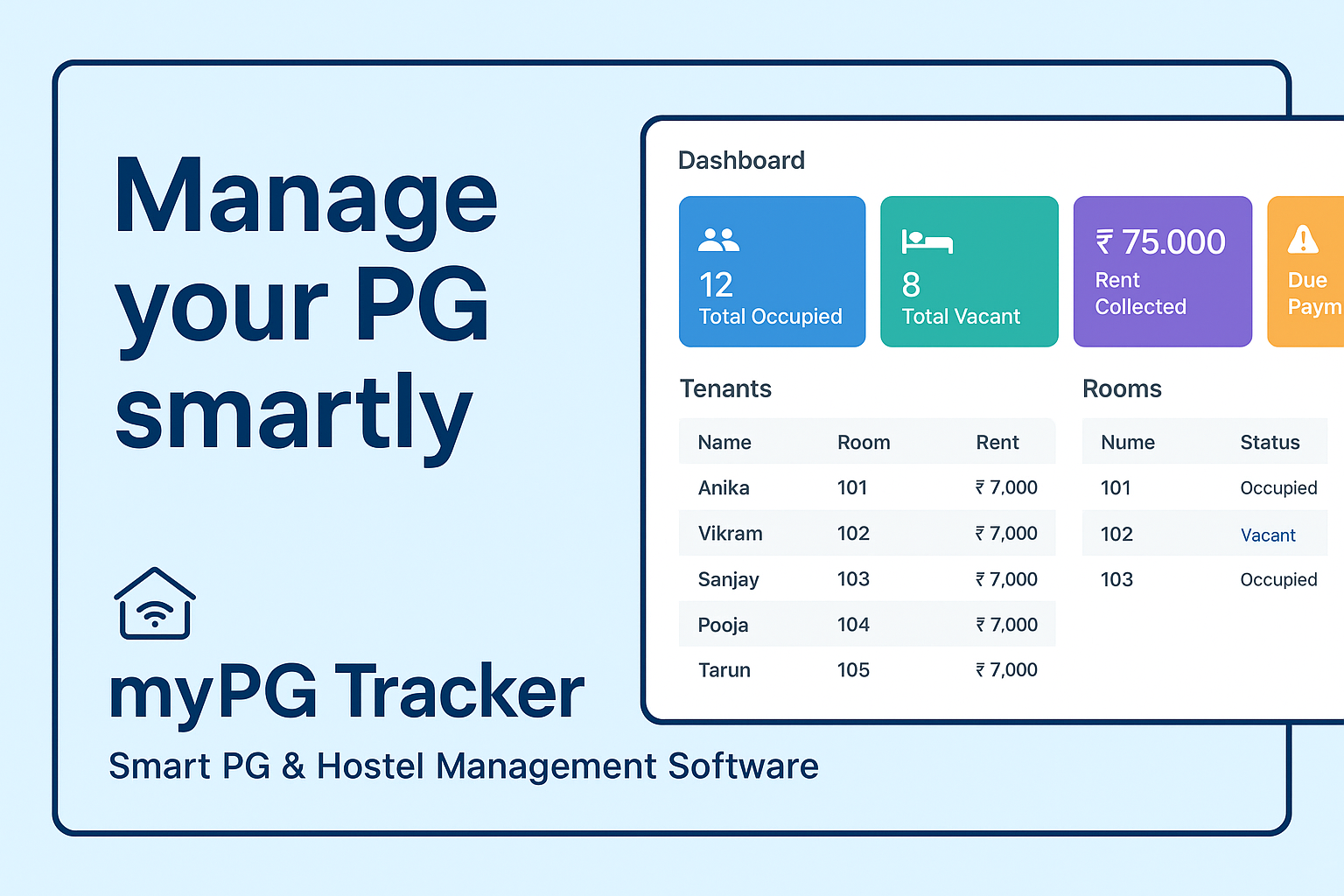 myPG Tracker — PG & Hostel Search, Booking & Management